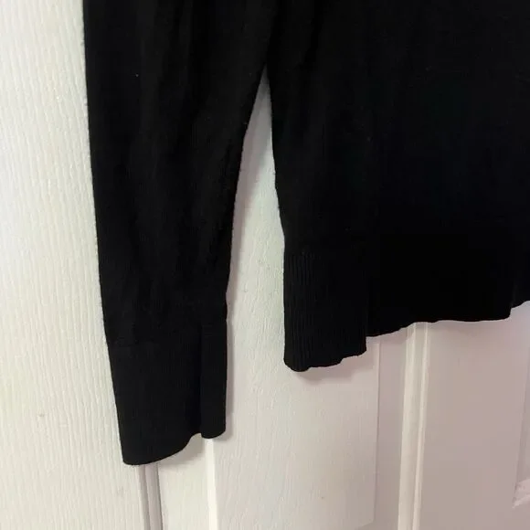 Quince Sweater Womens Small S Cashmere Crew Neck Black Pullover Organic Cotton - Picture 3 of 7